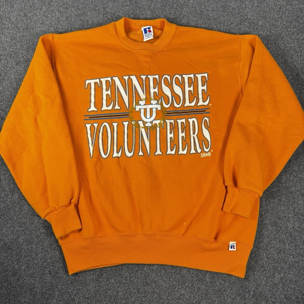 Vtg 80s Russell Athletic Tennessee Volunteers Sweatshirt XL USA Crewneck Orange